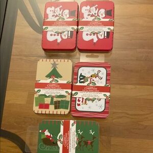 Christmas Themed Tin Boxes Set of 5